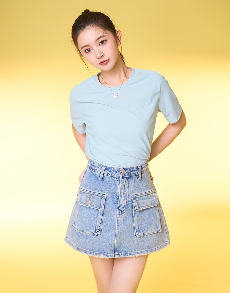 立體字母格狀透氣涼感T