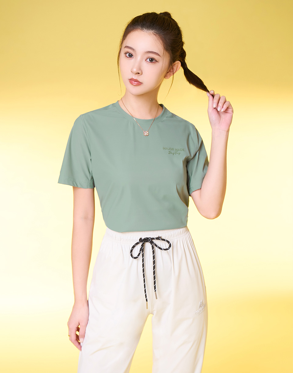 立體字母格狀透氣涼感T