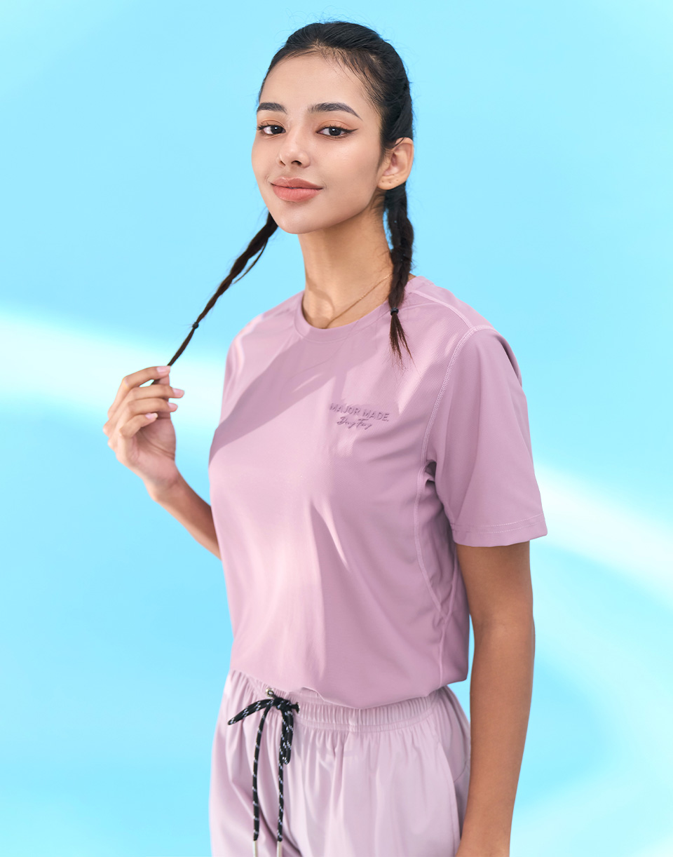 立體字母格狀透氣涼感T