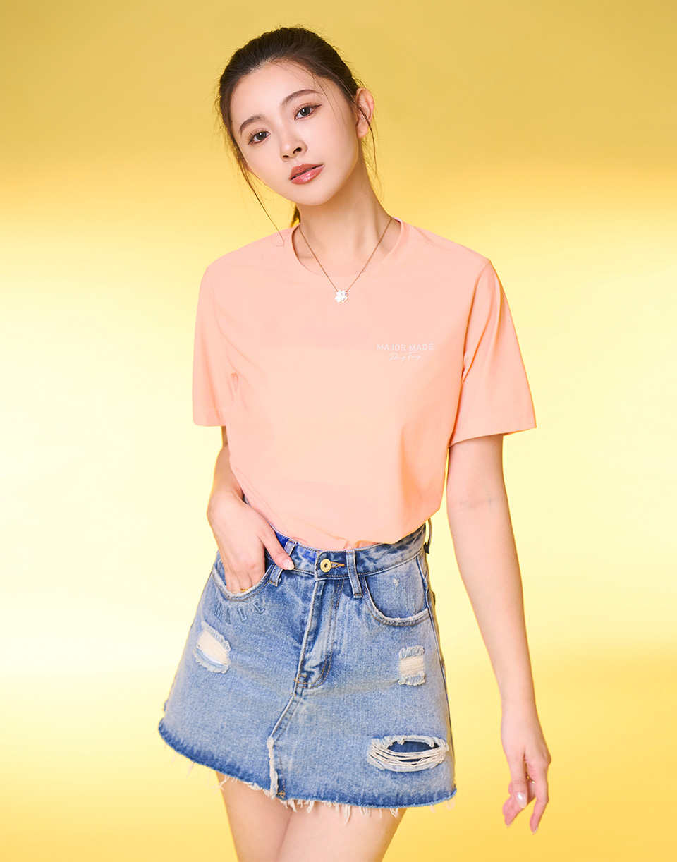 立體字母格狀透氣涼感T