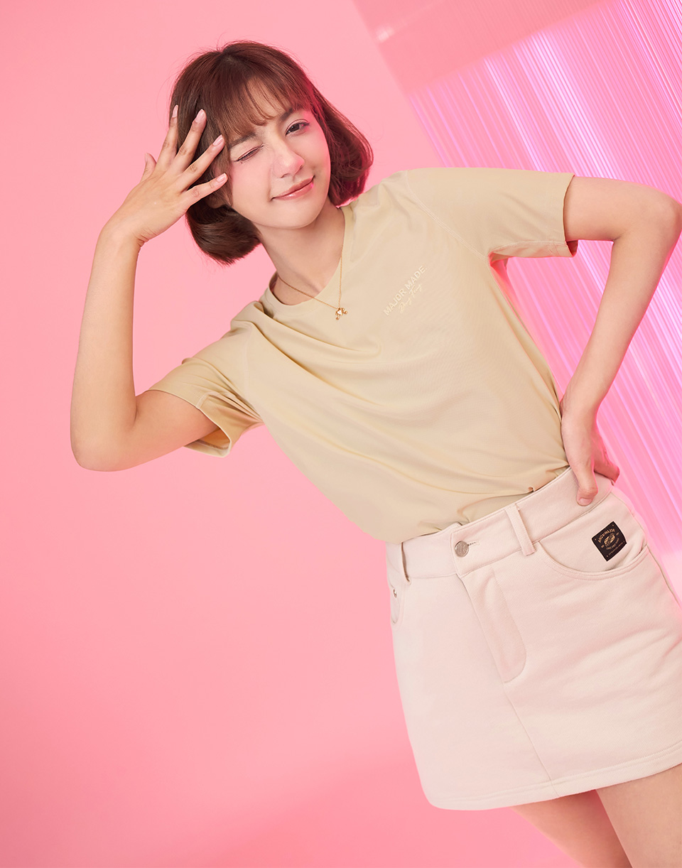 立體字母格狀透氣涼感T