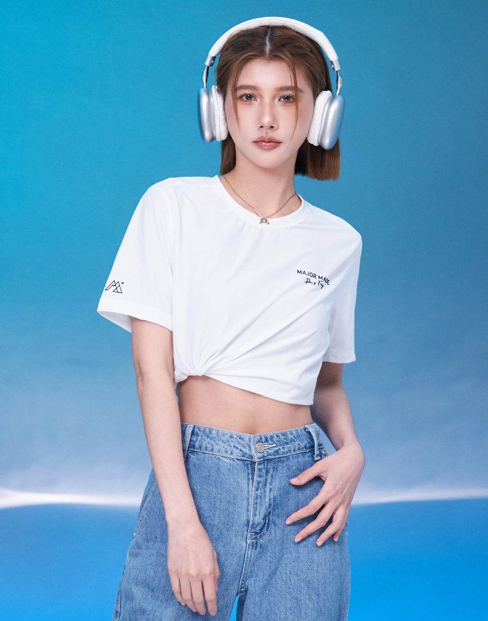 立體字母格狀透氣涼感T