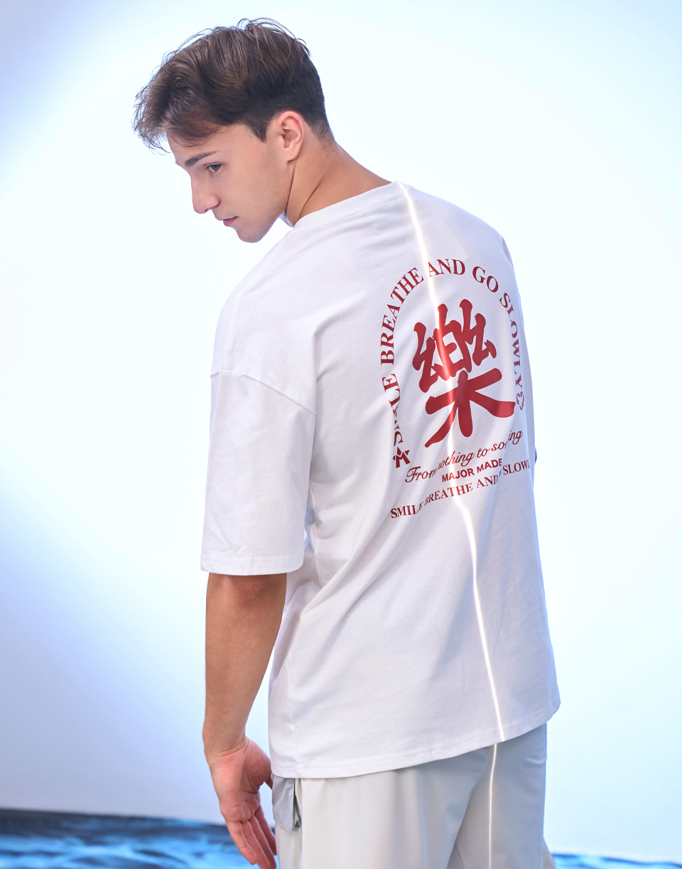 樂字厚板膠印短T