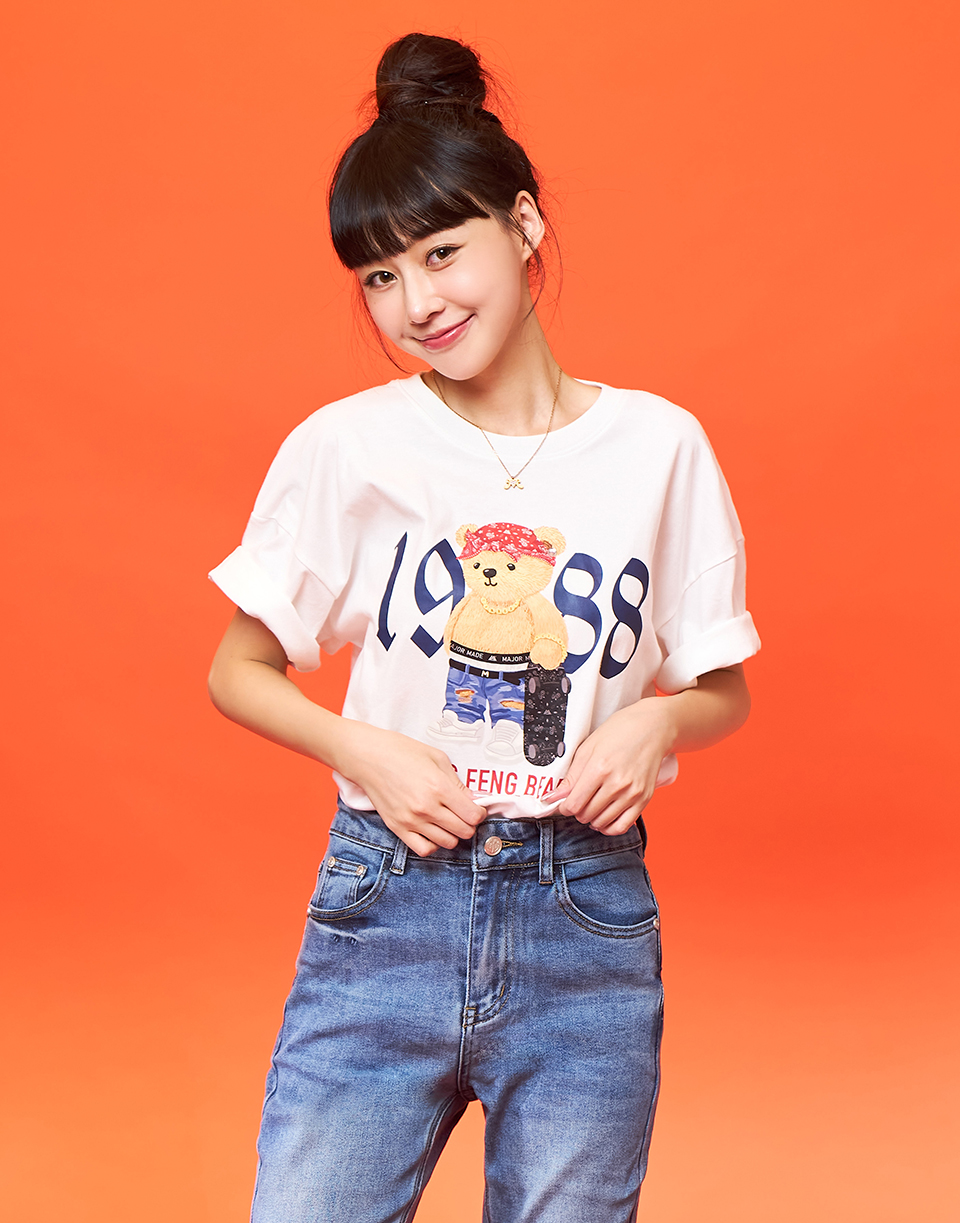 西海岸登峰小熊滑板短T