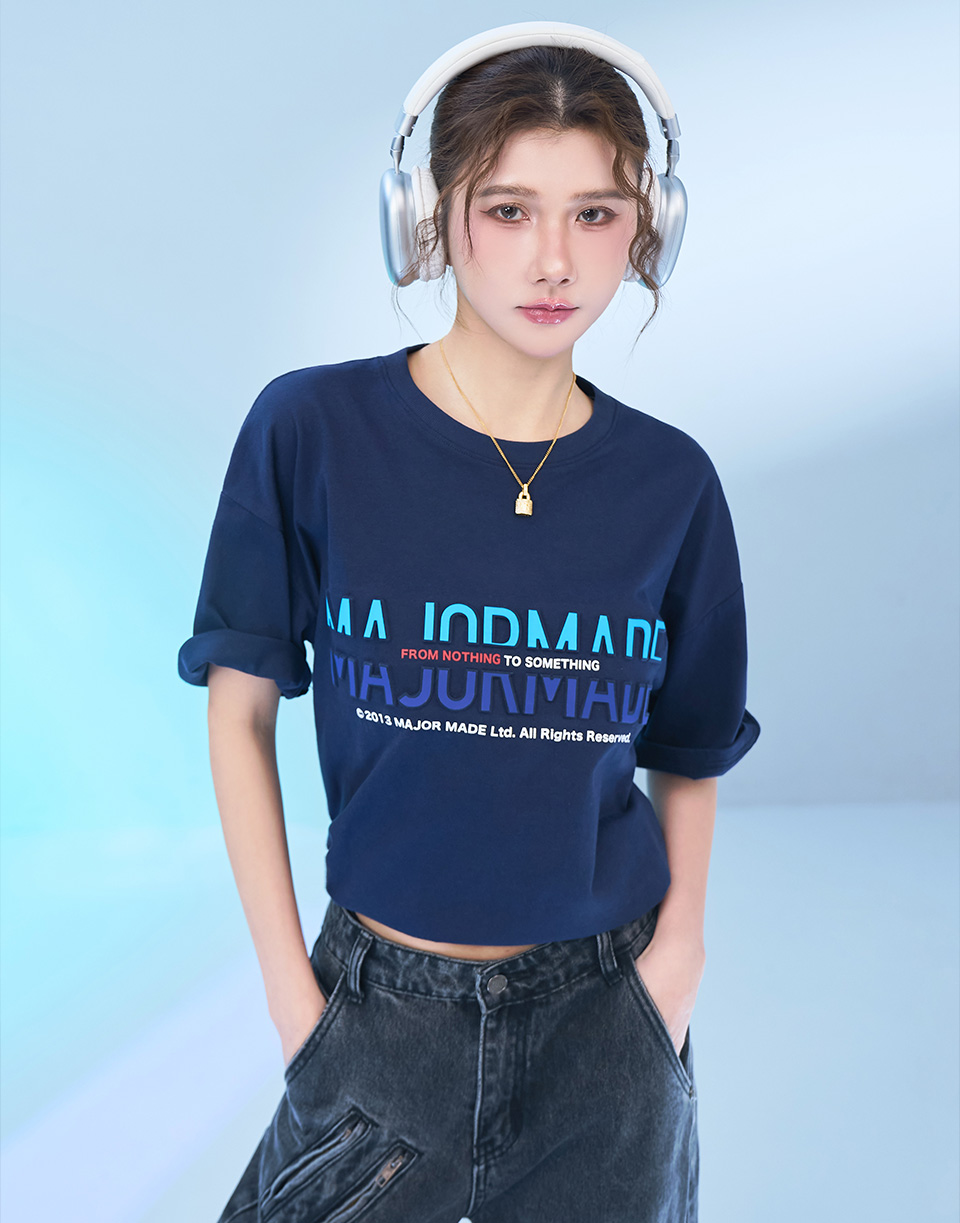 MAJOR分割凸膠壓印短T