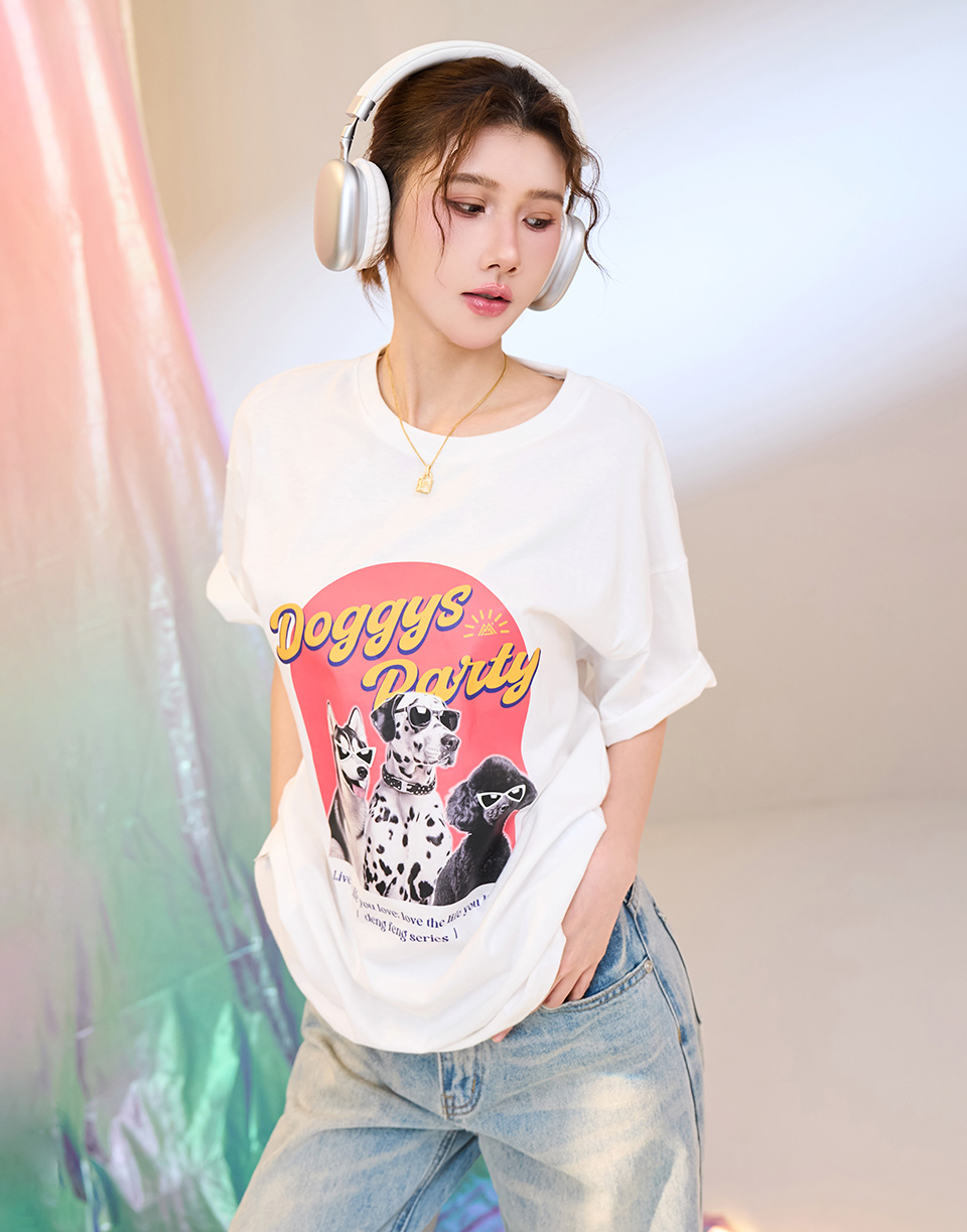 墨鏡酷炫狗狗短T