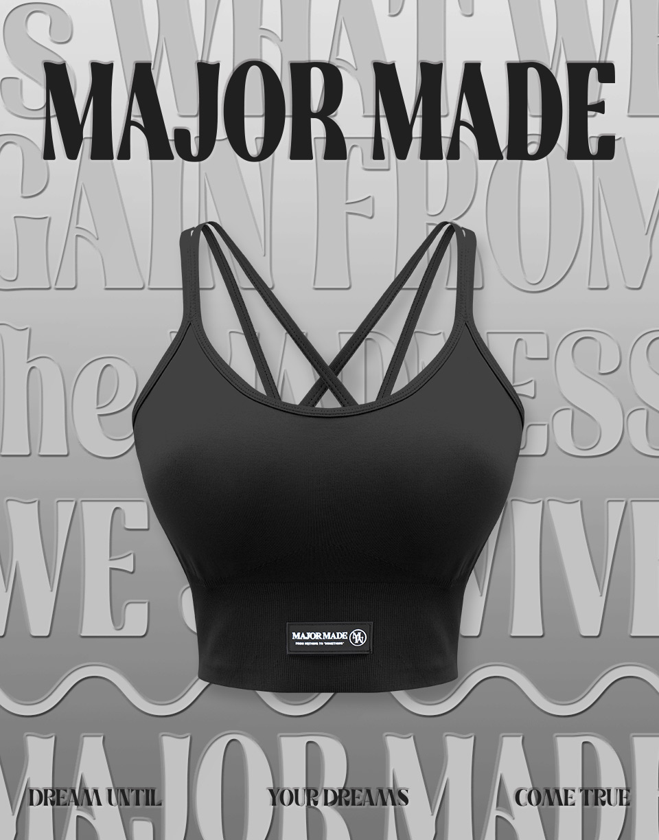 雙線條後背交叉彈力背心