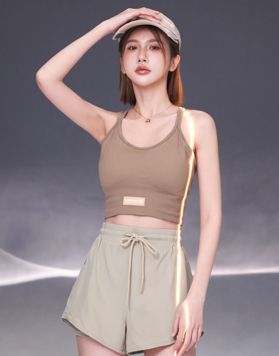 雙線條後背交叉彈力背心