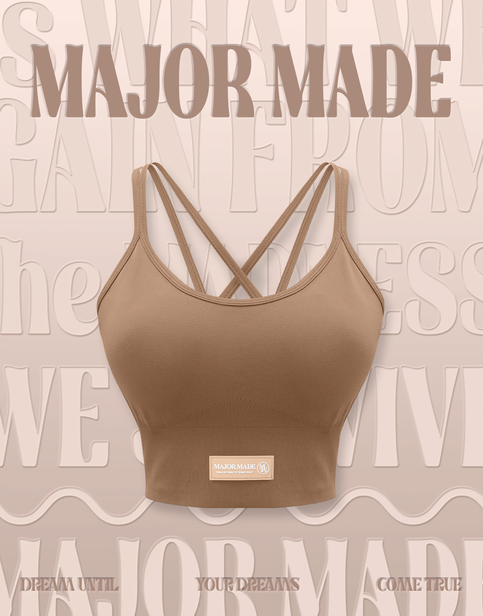 雙線條後背交叉彈力背心