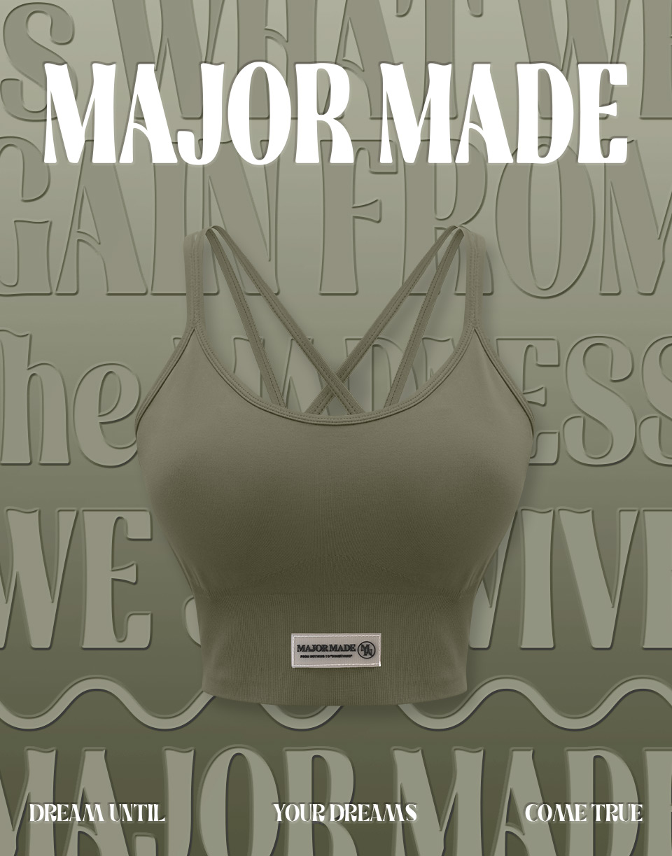 雙線條後背交叉彈力背心