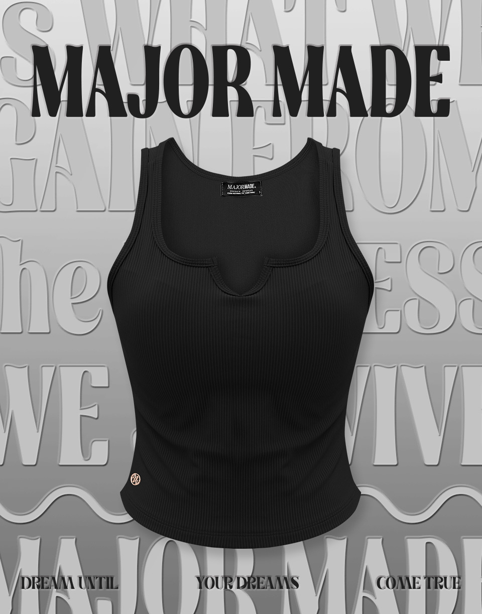 雙材質棉柔時髦彈力背心