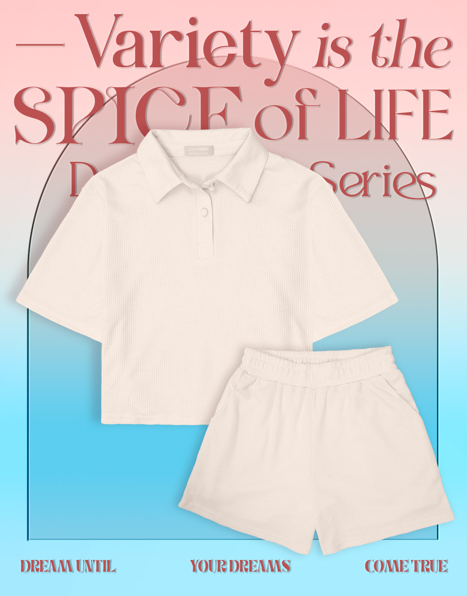 奶油刺繡華夫格SET組