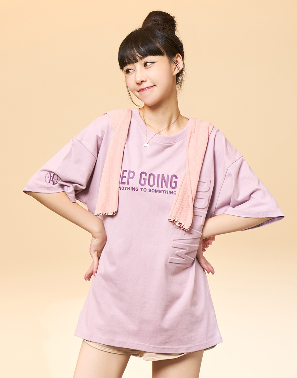 keep going凸膠壓印短T