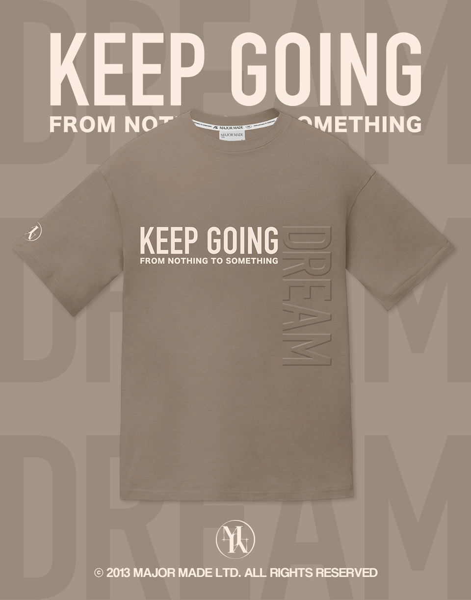 keep going凸膠壓印短T