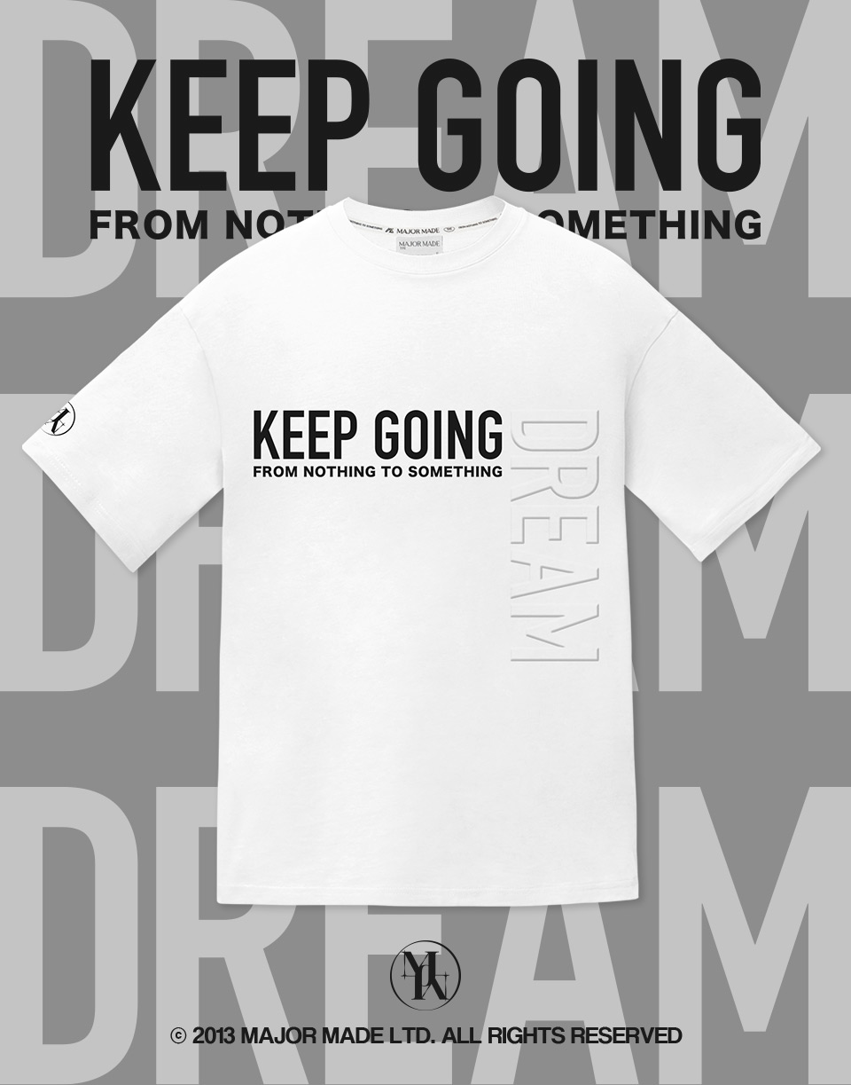 keep going凸膠壓印短T