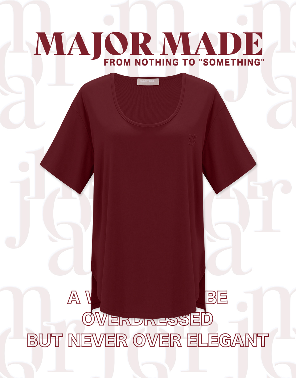 包邊大圓領彈力短T