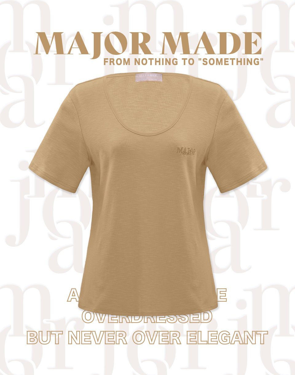 基本款竹節紋彈力短T