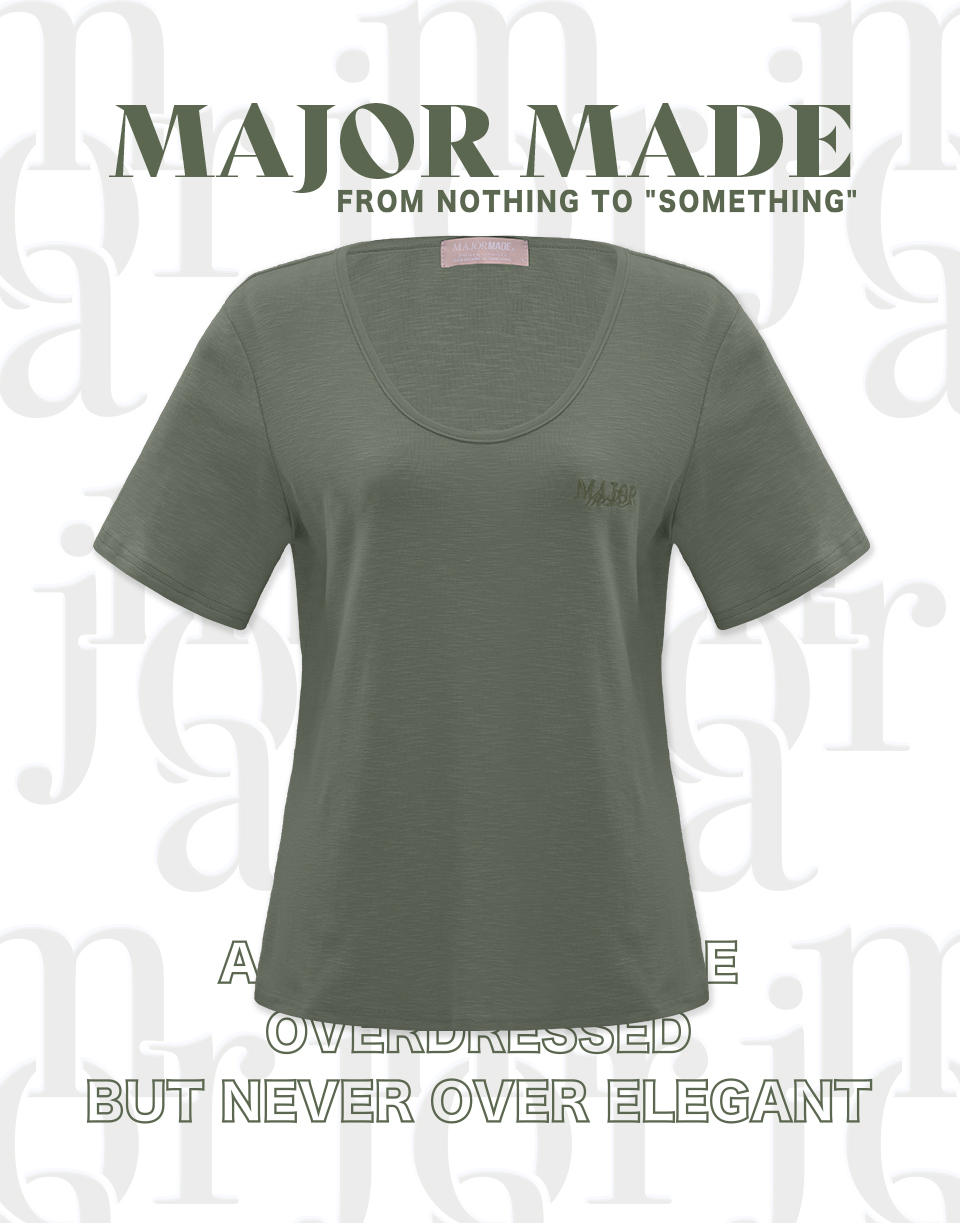 基本款竹節紋彈力短T