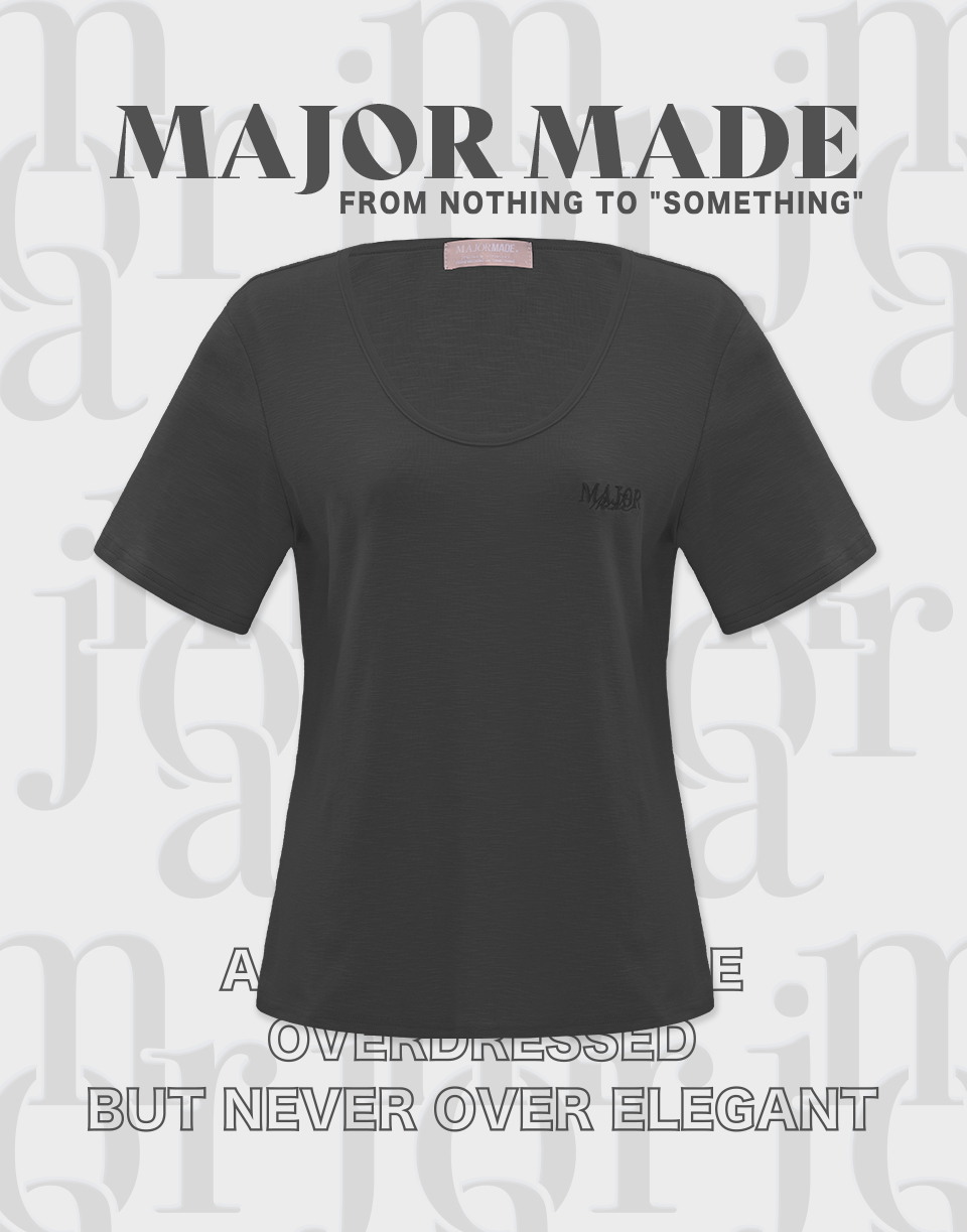 基本款竹節紋彈力短T