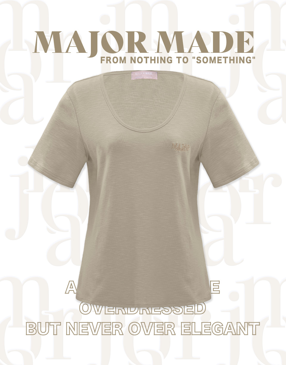 基本款竹節紋彈力短T