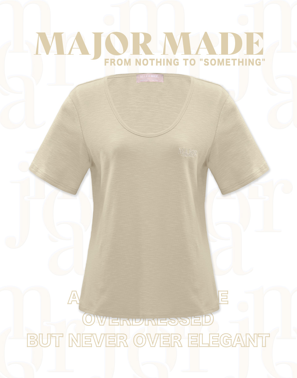 基本款竹節紋彈力短T