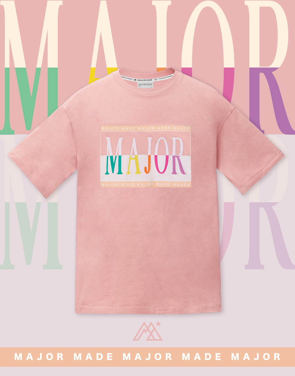 彩色水平切MAJOR短T