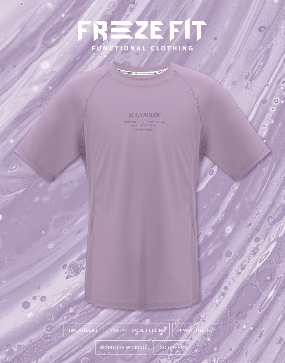 立體字滑面涼感短T