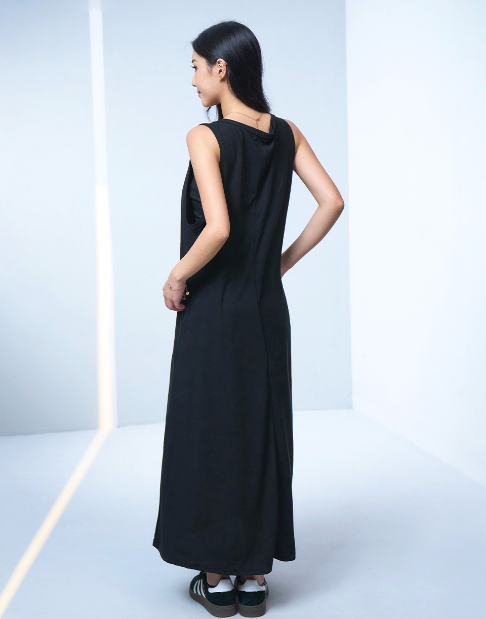 寬肩針織寬鬆洋裝