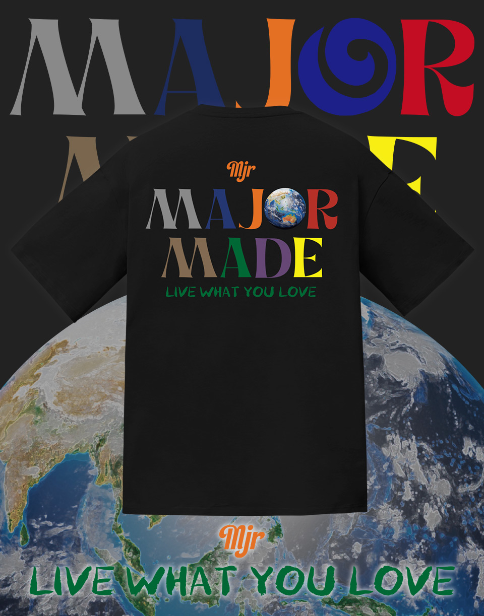 彩色文字地球短TEE