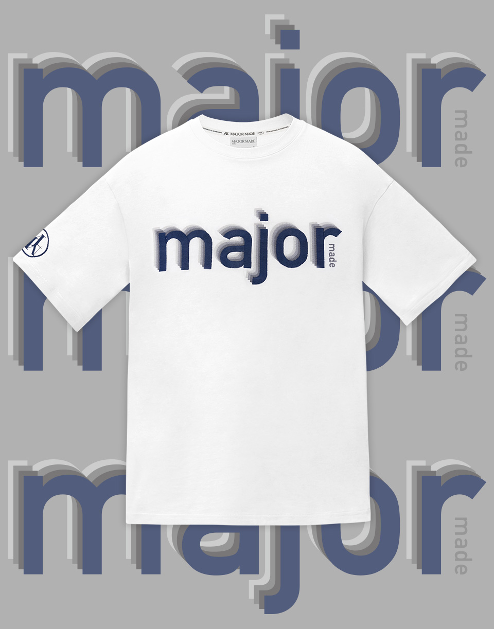 major漸層刺繡短T