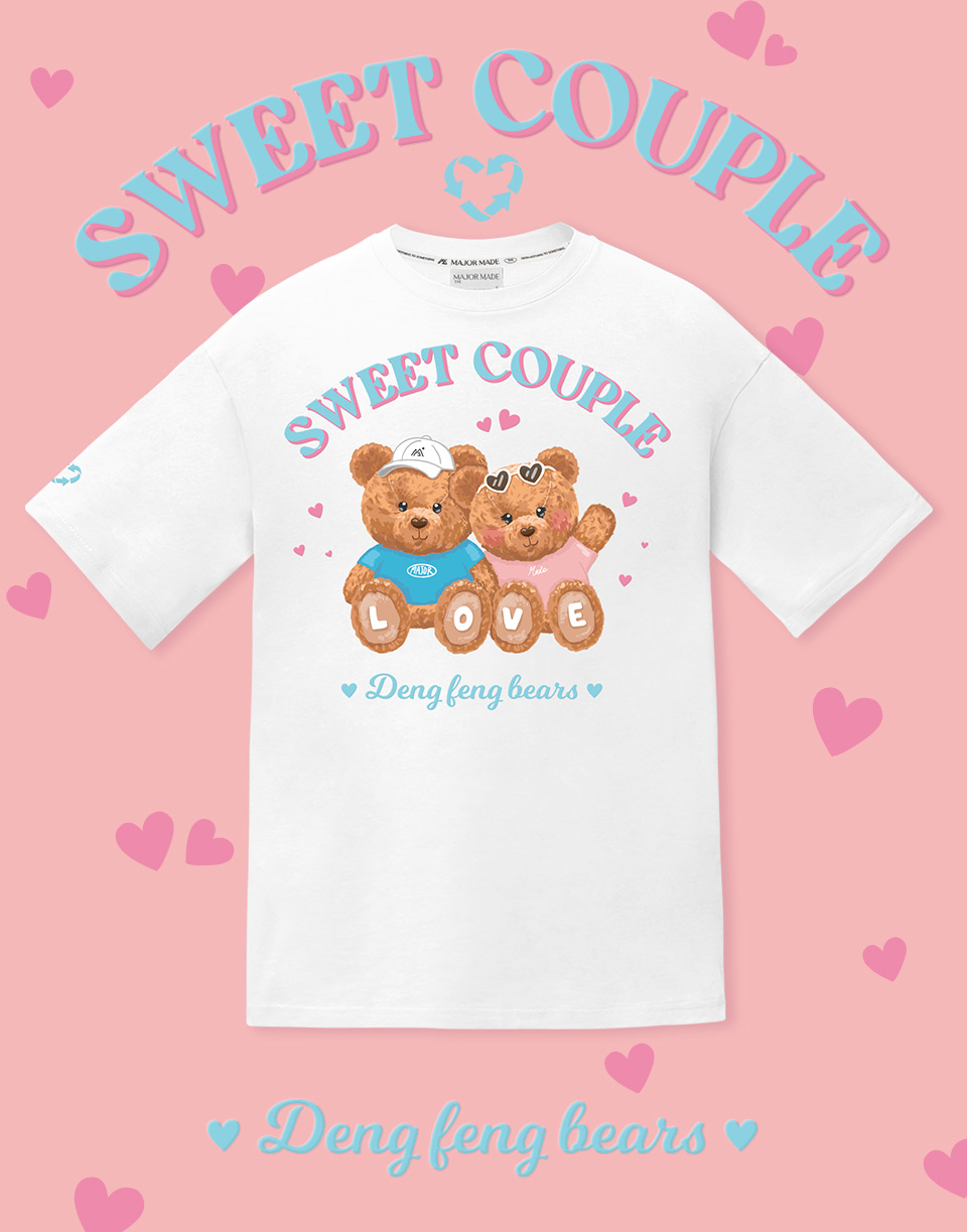 登峰情侶熊泡泡膠短T