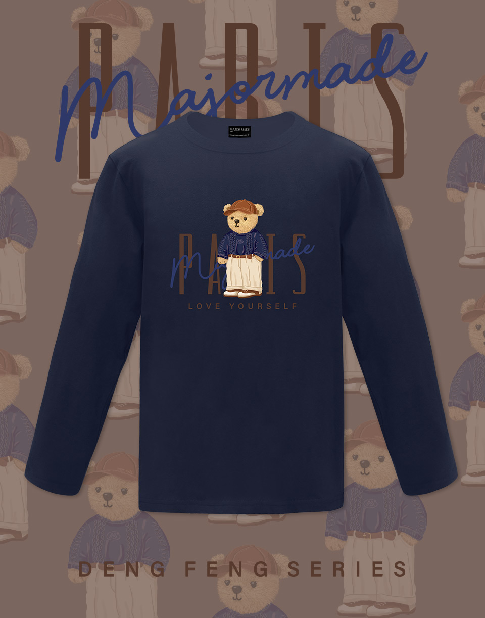 法式登峰熊字樣長TEE