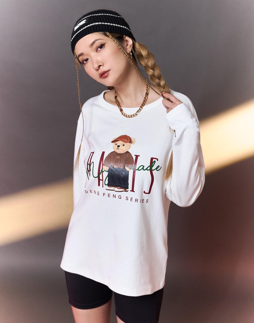 法式登峰熊字樣長TEE