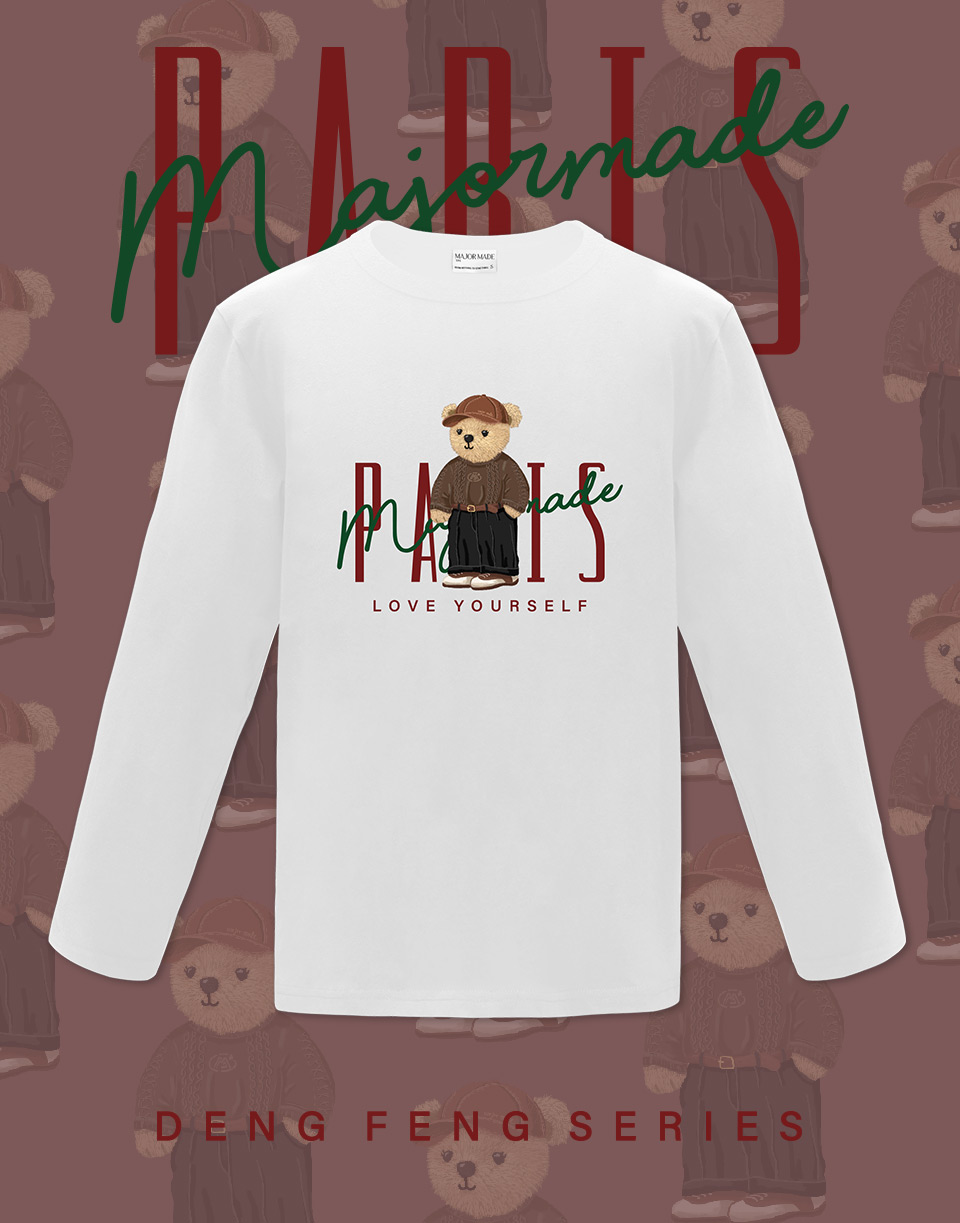 法式登峰熊字樣長TEE