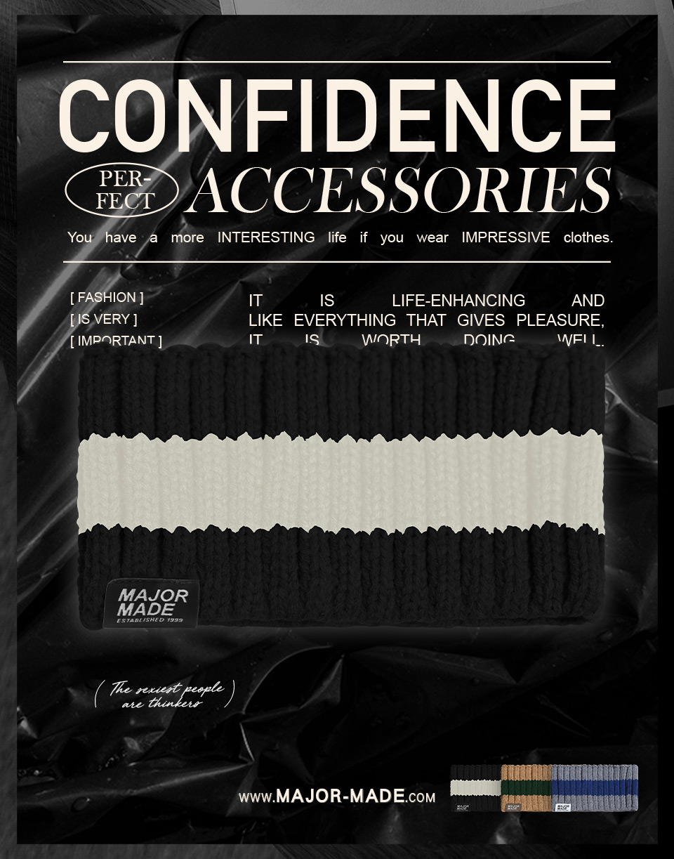 寬條小標針織髮帶