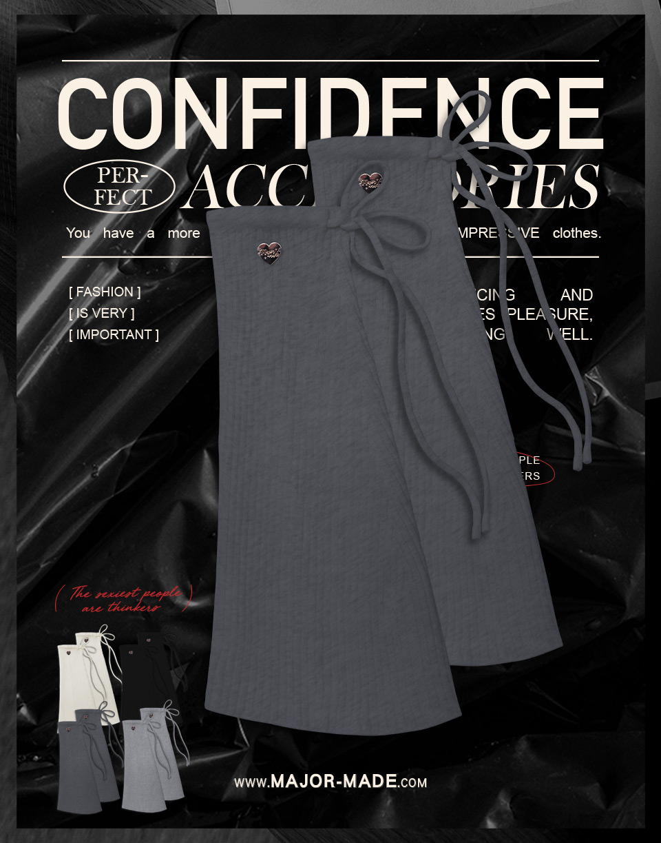 愛心金屬標側綁帶襪套