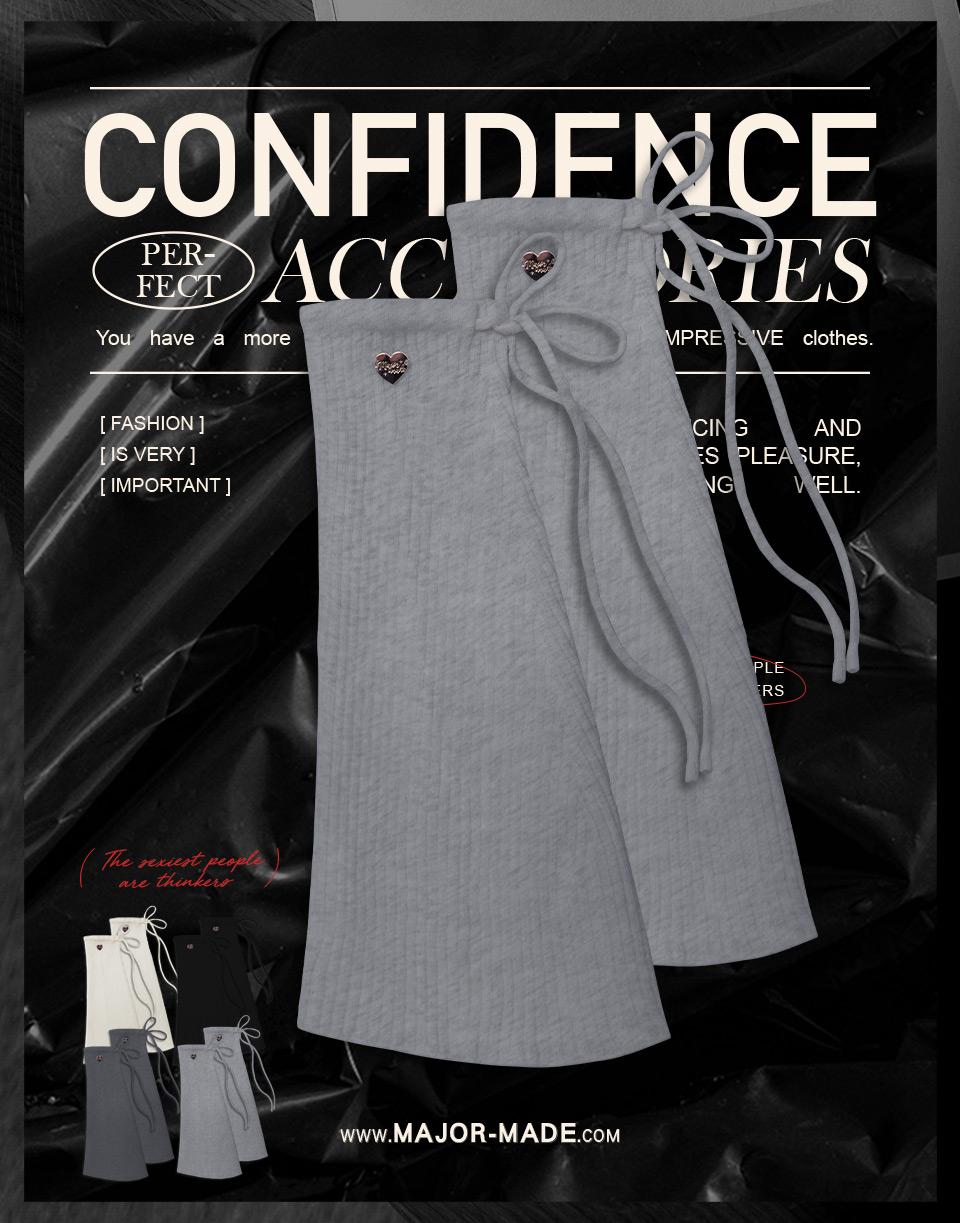 愛心金屬標側綁帶襪套