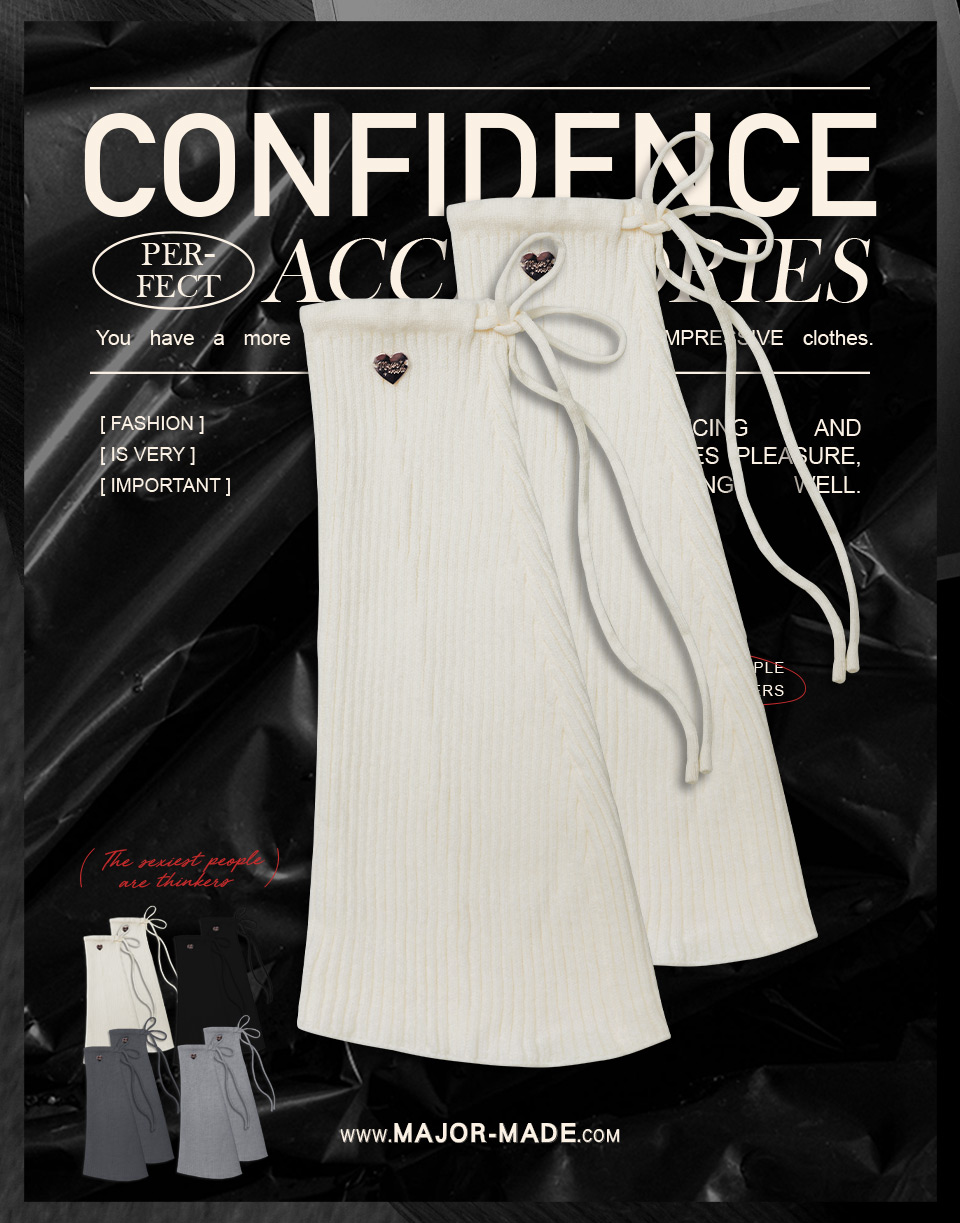 愛心金屬標側綁帶襪套