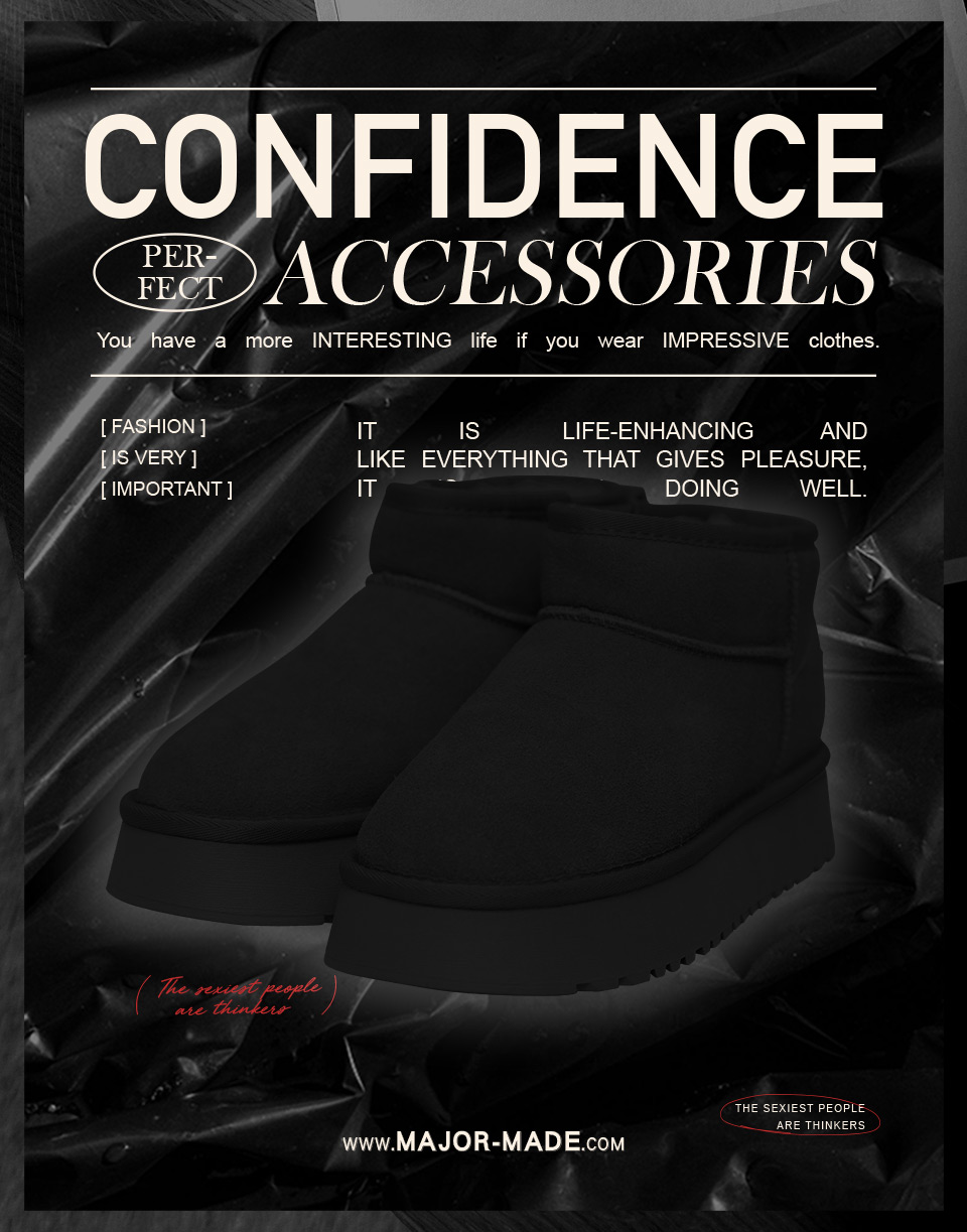 厚絨毛短筒厚底雪靴