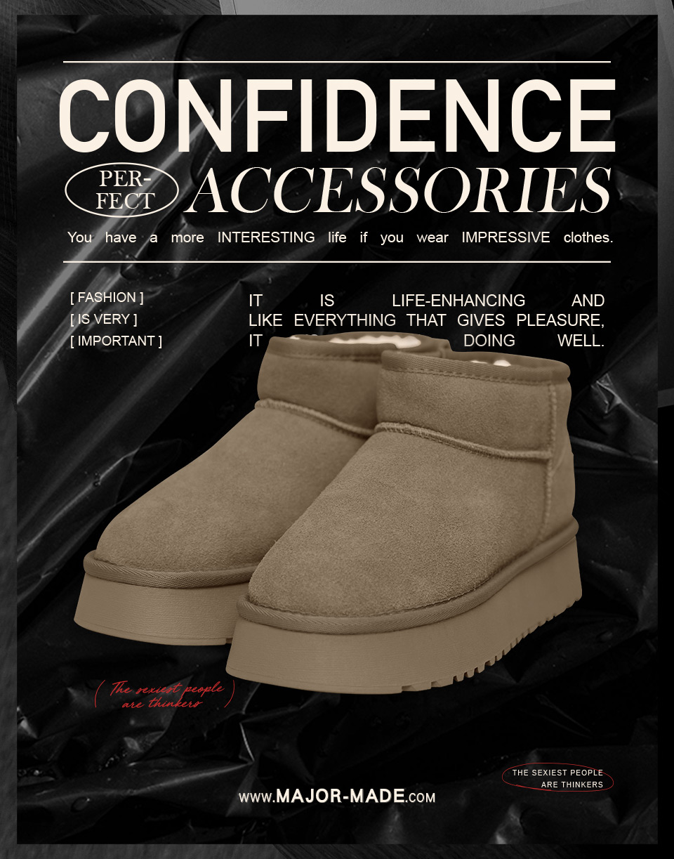 厚絨毛短筒厚底雪靴