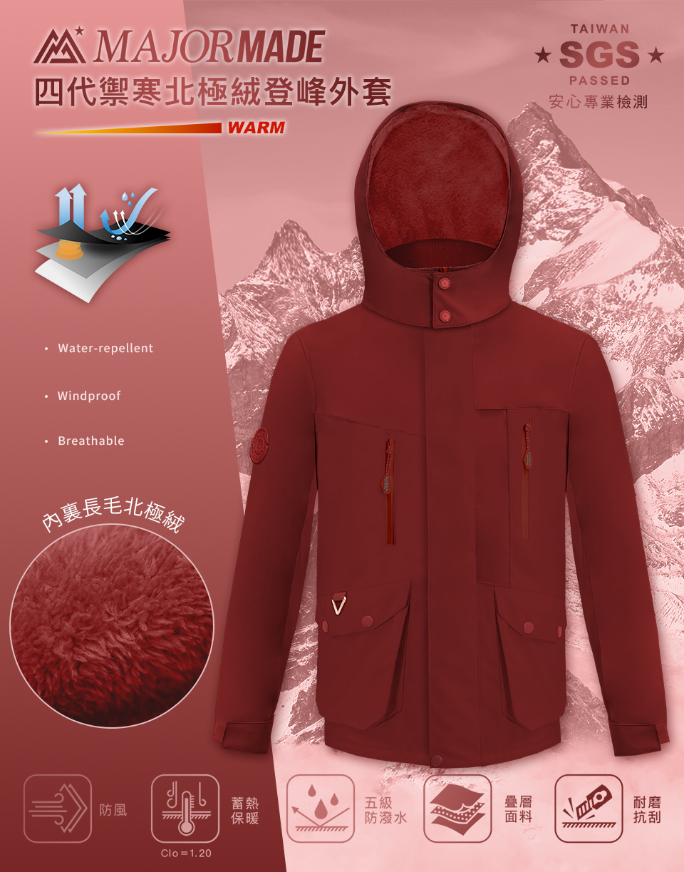 四代禦寒北極絨登峰外套