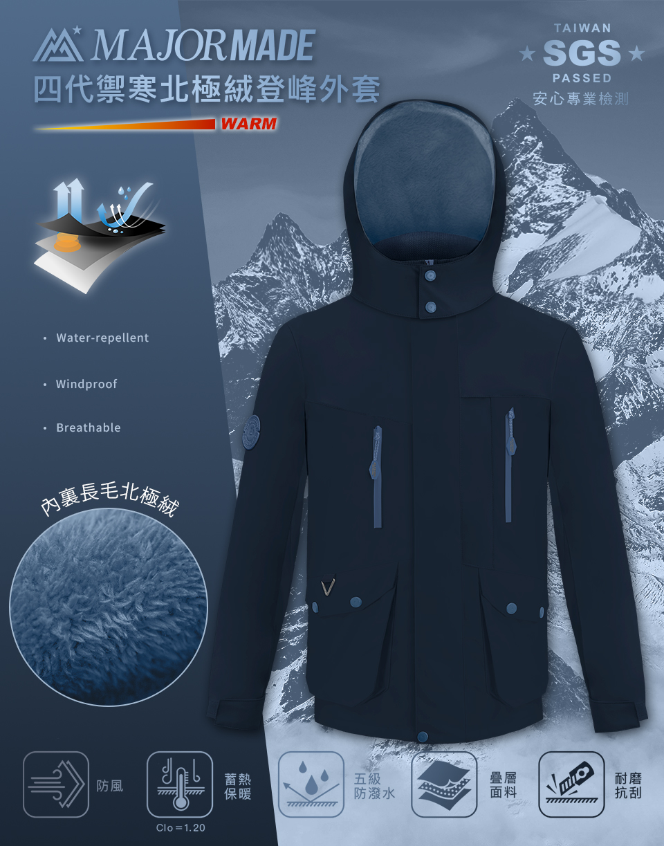 四代禦寒北極絨登峰外套