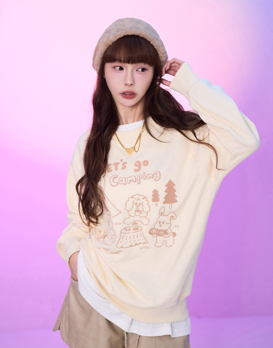 登峰家族文青露營大學T