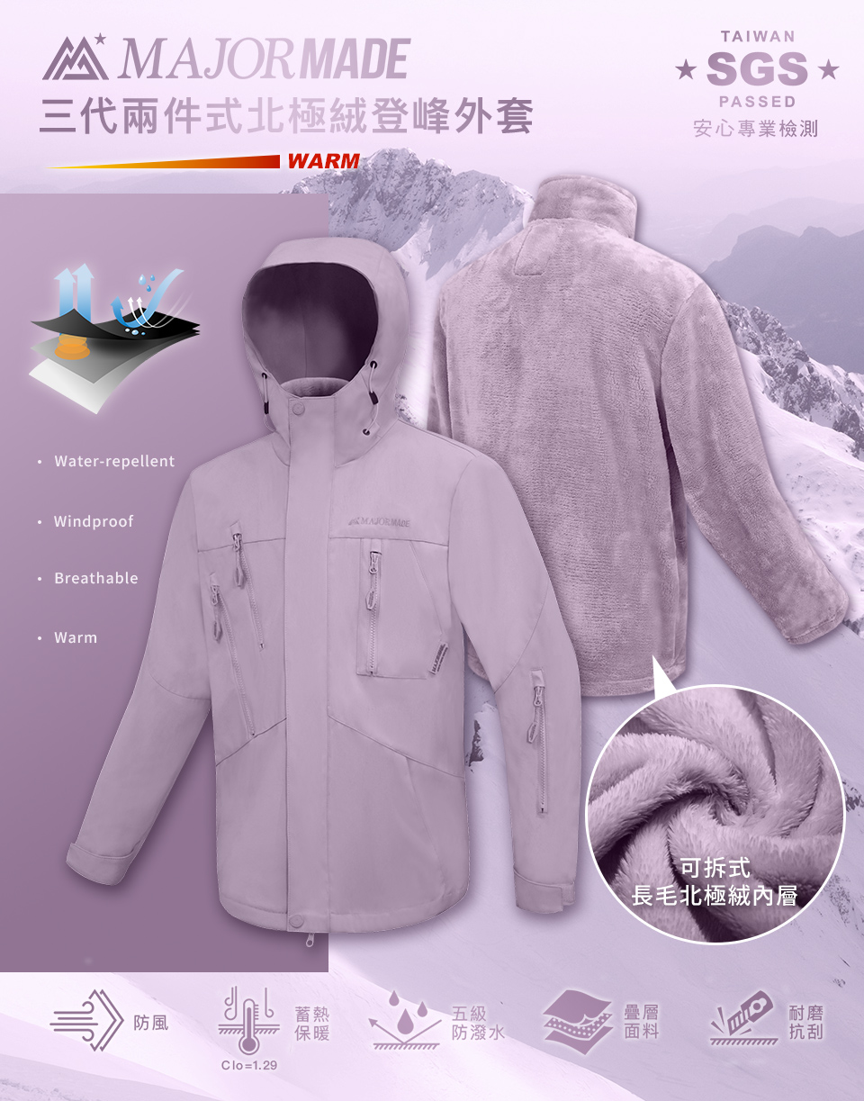 三代兩件式北極絨登峰外套