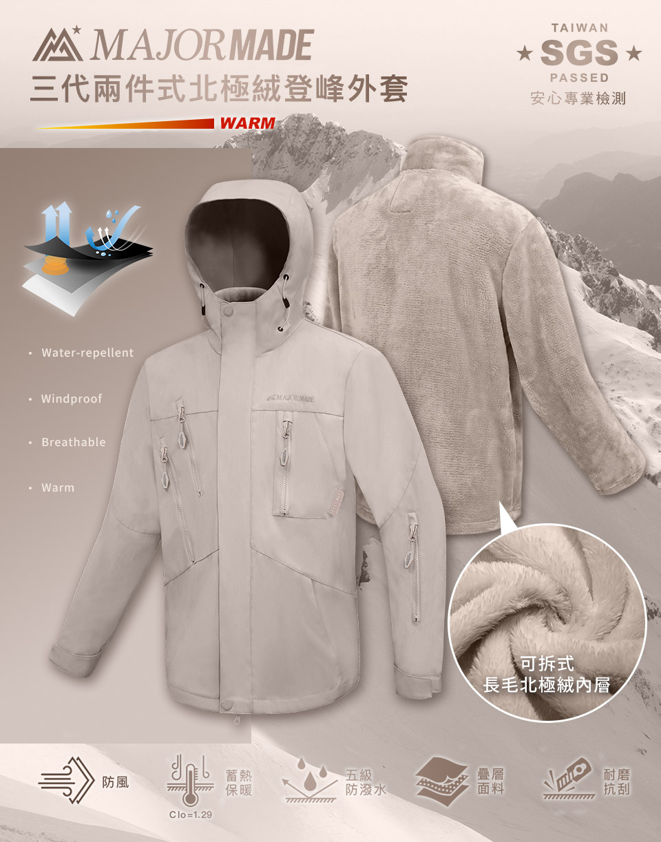 三代兩件式北極絨登峰外套