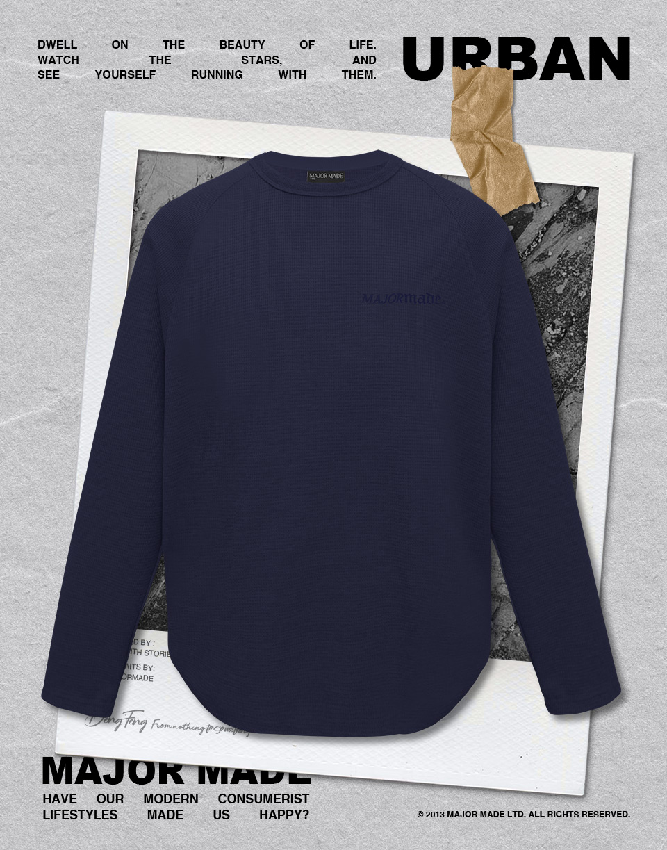 華夫格下圓弧剪裁長T