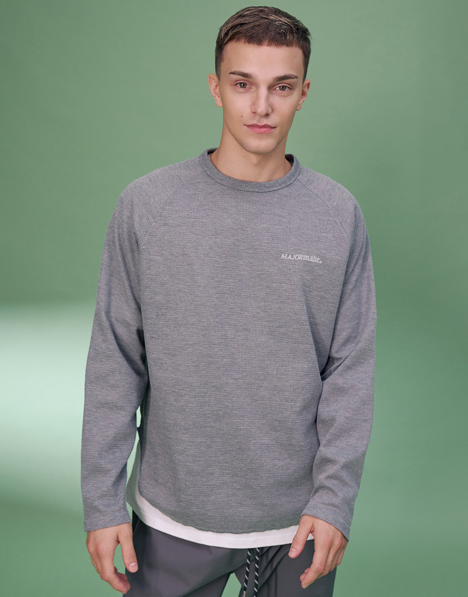 華夫格下圓弧剪裁長T