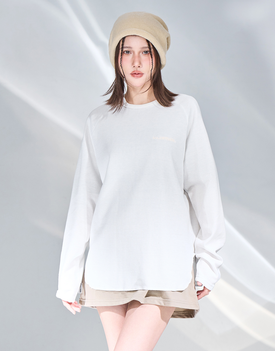 華夫格下圓弧剪裁長T