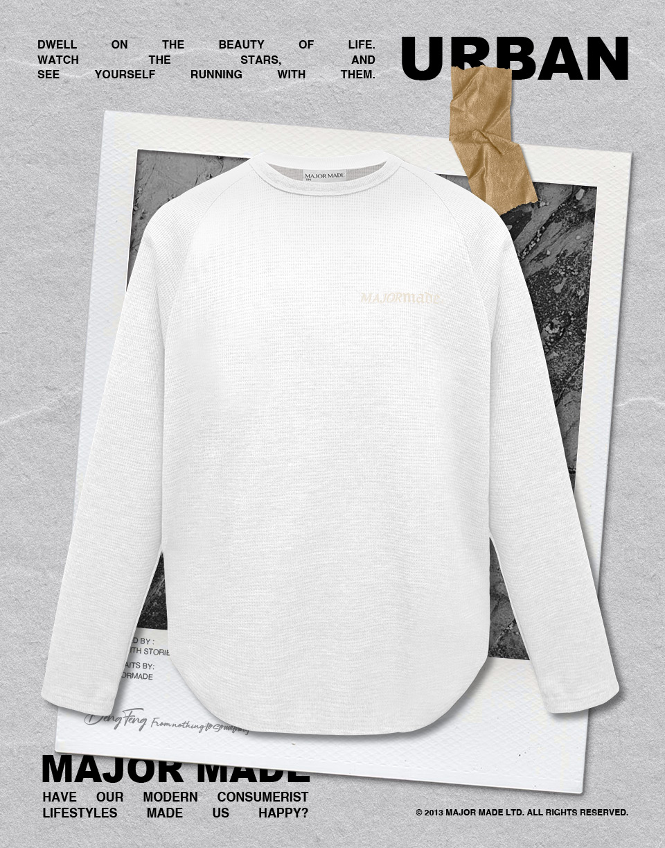 華夫格下圓弧剪裁長T