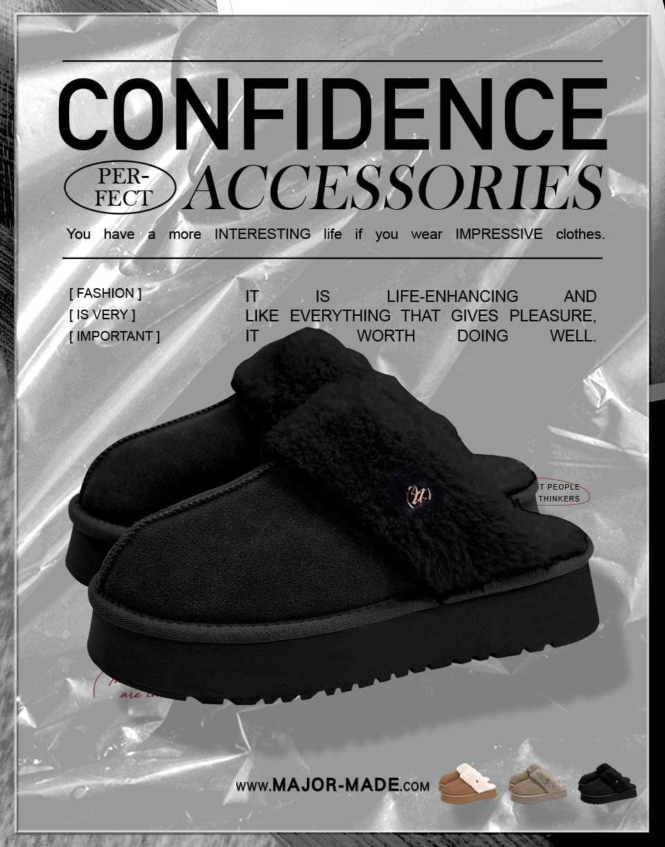 毛絨絨厚底拖鞋